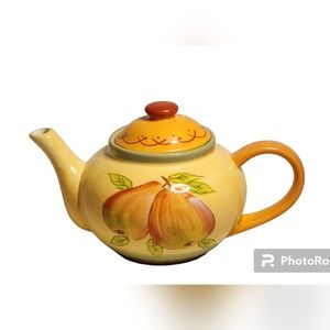 Teapot Ceramic Sweet Olive Designs Tuscan Pear Jane Adams Collection